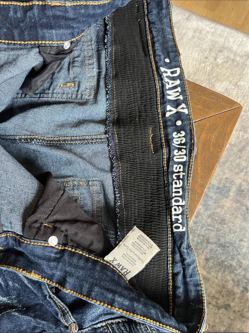 Men's Skinny Ribbed Knee Jeans - Dark Blue